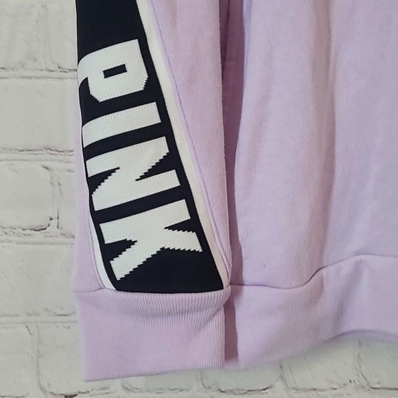 2018 Victoria's Secret PINK Lavender Logo Spellout Long Sleeve Light Hoodie XS - Picture 5 of 15
